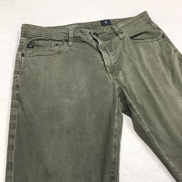 ADRIANO GOLDSCHMIED Graduate Jean Men 34x34 (36x26 hemmed) Olive Green Tailored - Picture 6 of 16